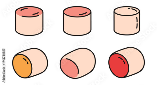 Marshmallow Line art vector minimal abstract vibrant color illustration