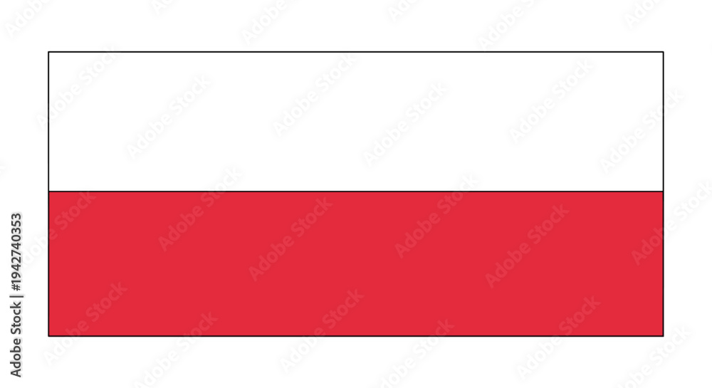 Obraz premium Poland national flag design with crisp red and white horizontal stripes