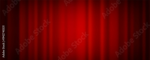 Abstract red gradient background featuring soft curtain folds and velvet texture, ideal for luxury product displays, award ceremonies, or elegant stage presentations.