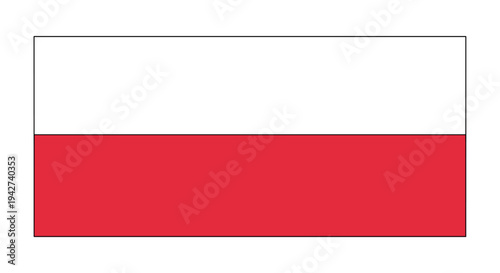 Poland national flag design with crisp red and white horizontal stripes