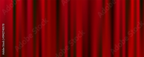 Luxurious red curtain background with elegant drapes, perfect for theater stage displays, cinema posters, or festive product presentations with dramatic curtain texture.
