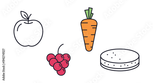Low Calorie Snack Line art dynamic abstract artistic vector