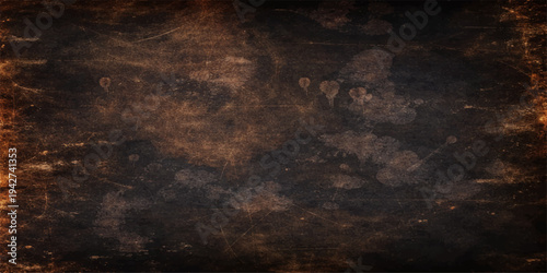 A dark old grunge background features scratched textures of spooky black fog and abstract blue smoke under a stormy night sky with a moonlit glow