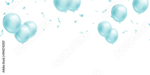 This beautiful blue 3D balloon illustration banner background template is perfect for decorating parties and festivals.