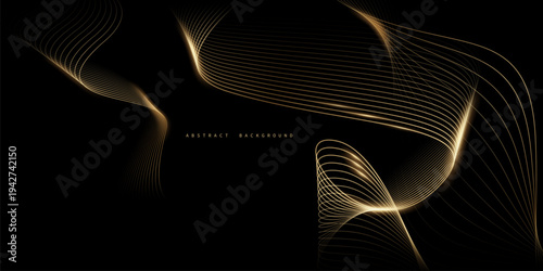 Abstract modern design black background with luxury golden elements vector illustration.