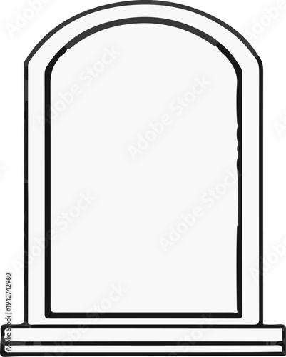 Arched monument or tombstone silhouette with a base