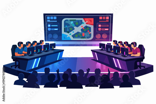 ESports gaming tournament with professional players competing