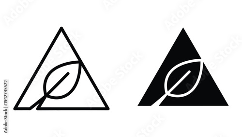 Leaf Triangle Logo Eco Business Icon