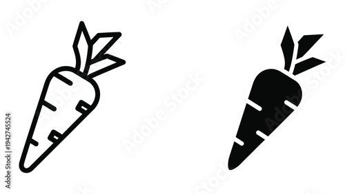 Carrot Icon Organic Vegetable Vector