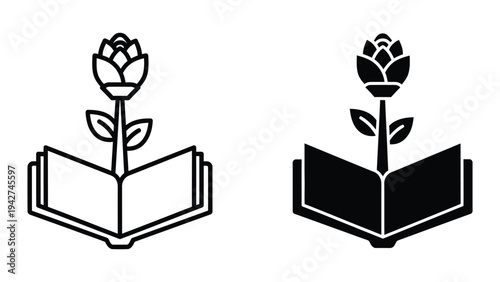 Book Flower Growth Business Concept