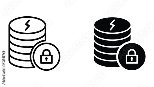 Data Security Icon Secure Storage Locked Financial Records