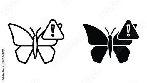 Butterfly Warning Sign Graphic Concept