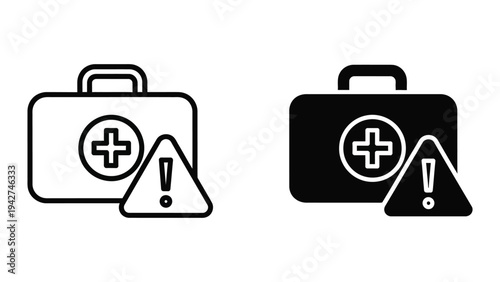 First Aid Kit Warning Icon Medical Emergency