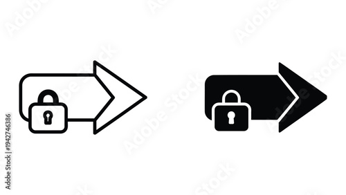 Secure Forward Arrow Icon Commercial