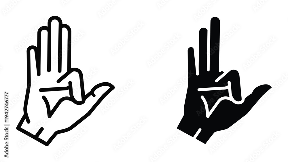 Fototapeta premium Hand Gesture Vector Icon Commercial Use