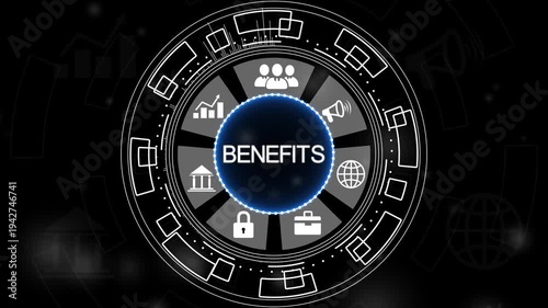 Employee with wellbeing concept, Creating benefits and satisfaction program, Fostering a positive work culture and employee engagement.4k Animation.