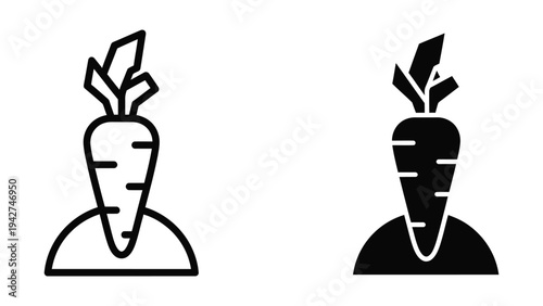 Carrot Harvest Icon Agriculture Food Growth