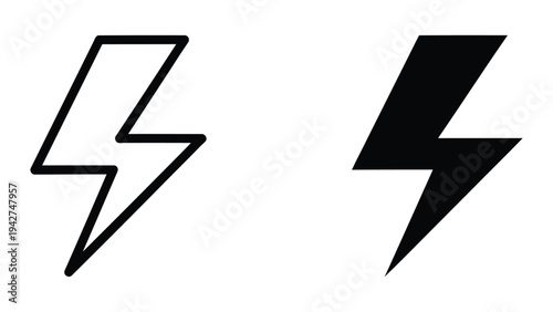 Lightning Bolt Icon Power Symbol Commercial Use