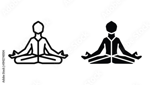 Meditation Icon Zen Pose Commercial Graphic