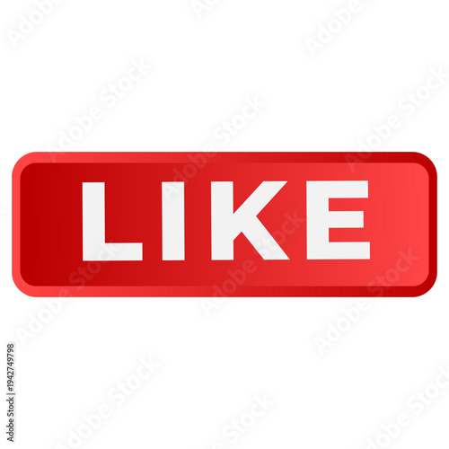 Red Like Button Icon for Social Media Engagement and Appreciation Symbol