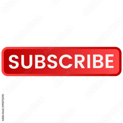 Red Subscribe Button Icon for YouTube and Social Media Channel Growth