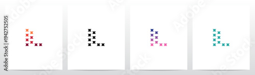 Half Circle Cut Out Letter Initial Alphabet Logo Design L