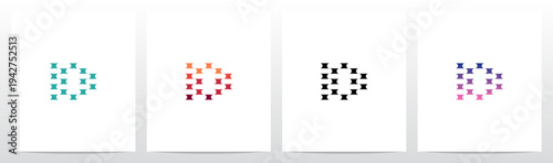 Half Circle Cut Out Letter Initial Alphabet Logo Design D