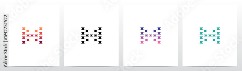 Half Circle Cut Out Letter Initial Alphabet Logo Design H