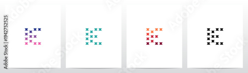 Half Circle Cut Out Letter Initial Alphabet Logo Design E