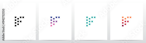 Half Circle Cut Out Letter Initial Alphabet Logo Design F