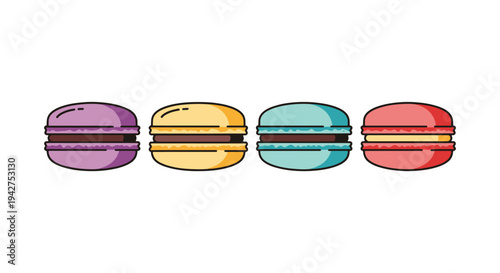 Macaroon Line art vector set clean contemporary abstract style