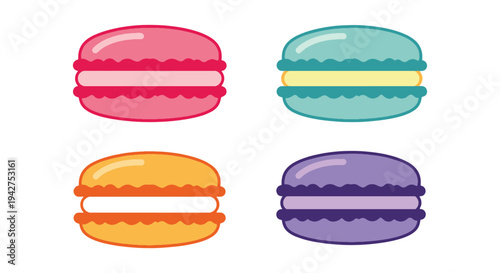 Macaroon Line art vector set creative modern fluid abstract illustration