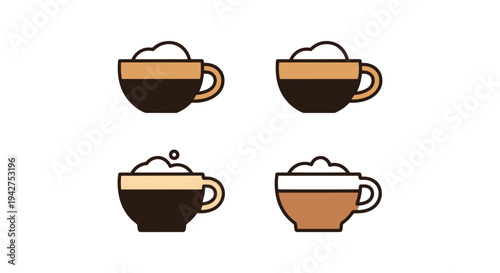 Macchiato Line art vector set colorful modern abstract