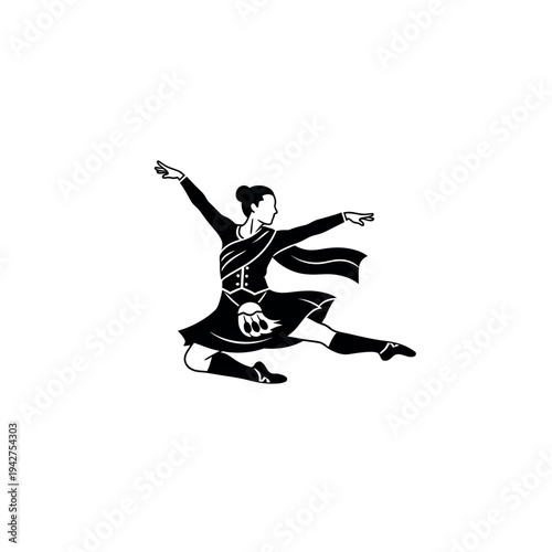 Dynamic Highland Dancer Silhouette in MidLeap.