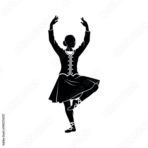 Graceful Irish Dancer Silhouette.