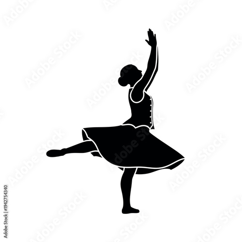 Graceful Silhouette of a Female Dancer in Motion.