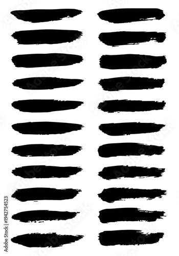 A black and white image of two columns of black brushstrokes