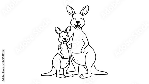 Family Kangaroo: In a heartwarming scene, a mother kangaroo and her joey share an embrace, celebrating family bonding. The joy and warmth of familial affection.