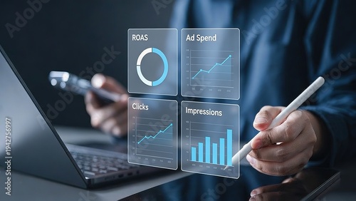 Digital Marketing Campaign Analysis – ROAS, Ad Spend, Clicks and Performance Growth Dashboard