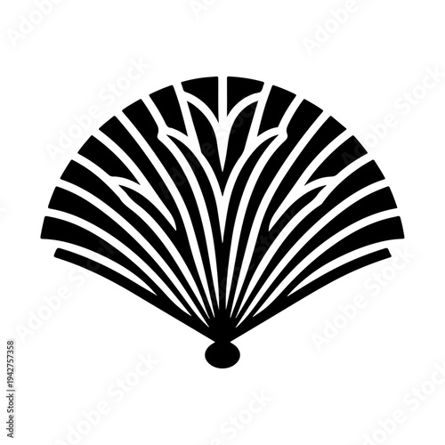 Ceremonial Hand Fan Vector Icon – Cultural Festival Symbol

