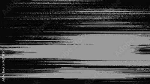 Glitchy horizontal lines and gray rectangle on screen