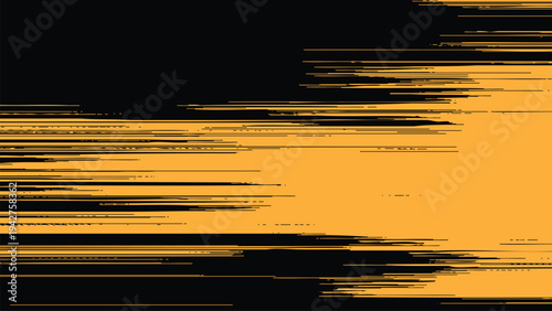 Glitchy orange and black distorted digital screen effect
