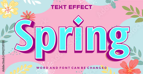 Spring editable text effect