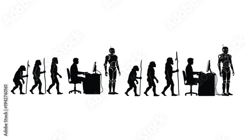Evolution of Data Scientist Silhouette: From Ape to Robot