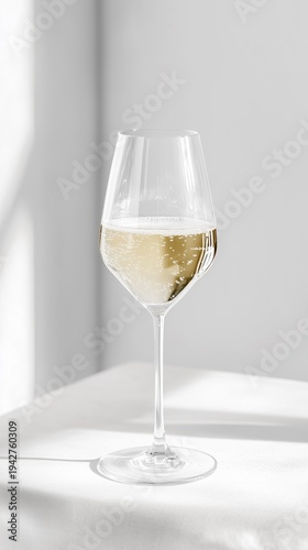Wallpaper Mural Two champagne glasses with sparkling wine on white background Torontodigital.ca