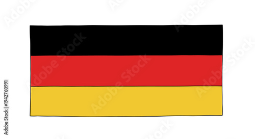 Free Download Hand drawn germany flag featuring black, red, yellow stripes on white background - GFXLoad
