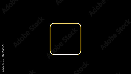Neon Pink Rounded Square Outline Vector Icons on Dark Background