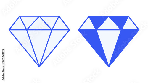 Diamond Gem Luxury Jewel Symbol Representing Precious Stone Value And Wealth Color Icon Set