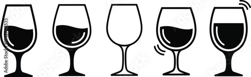 Wine glasses in different style