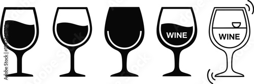 Wine glasses in different style